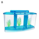 HULIANFU Multifunctional Acrylic Split Fish Tank Breed Box with LED Light Imitation Plant Fish Tank Acrylic Non-toxic Aquariums