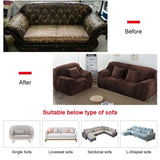 HULIANFU Plush Thick Sofa Cover for Living Room Adjustable Elastic Corner Couch Covers Sectional Slipcover Decor Sofa Chaise Cover Lounge