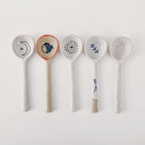 HULIANFU Ins Style Japanese Style Stoneware Small Soup Spoon, Ceramic Spoon, Long Handle Spoon, Household Cute Creative Rice Spoon