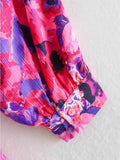 Hulianfu Print Short Dress Woman Ruffles Ruched Mini Dresses for Women 2023 Summer Dress Short Sleeve Elegant Party Dresses