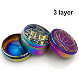 HULIANFU Metal Leaf Weed Grinder 3/4 Layer Mesh Screen Pollen Catcher Smoke Herb Herbal Spice 40mm 1.57 inch Mini Grinder Smoking