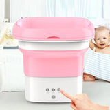 HULIANFU New Mini Folding Washing Machine Wash Fruits Electric Touch Button Household Portable Washer Foldable Barrel Type For Travel