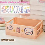 HULIANFU Ins Desktop Plastic Storage Baskets Organizer Box Folding Stackable Toy Storage Basket with Handle Bathroom Storage Box Basket