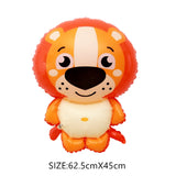 HULIANFU Jungle Cartoon Animal Balloon Rabbit Fox Penguin Hippo Tiger Crocodile Aluminum Foil Balloon Zoo Party Children  Toy