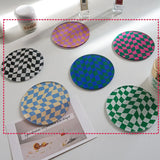 HULIANFU Nordic Ins Coffee Shop Simple Chessboard Lattice Acrylic Coaster Model Room Soft Photo Props Home Decoration