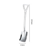 HULIANFU Shovel Spoon Stainless Steel Teaspoon For Coffee Spoon Fruit Ice Cream Dessert Scoop Kitchen Accessories Wedding Christmas Gift