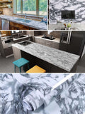 HULIANFU 「Elvesmall」Marble Wallpaper Rolls for Kitchen Furniture Refurbish Room Decor Wall Decorative Vinyl Self Adhesive Wall Stickers Home Decor