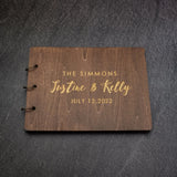 HULIANFU Personalized Guest Book A4/A5 Wedding Guest Book Wedding Guestboook Wishes Book Wooden Wedding Album Baptism Mariage Decoration