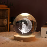 HULIANFU New 80mm K9 Crystal Solar System Planet Globe 3D Laser Engraved Sun System Ball with Touch Switch LED Light Base Astronomy Gifts
