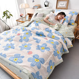 HULIANFU PEIDUO Simple Modern Air Condition Thin Blanket Summer Quilt Cotton Fluffy Plaid Blanket On The Bed Comfortable Comforter
