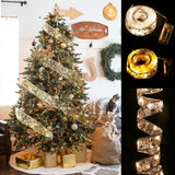 HULIANFU Ribbon Fairy Light Christmas Decoration Christmas Tree Ornaments  For Home  Bows String Lights Navidad Natal New Year 2023