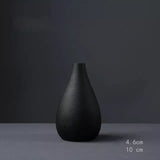HULIANFU New Black Ceramic Small Vase Home Decoration Crafts Tabletop Ornament Simplicity Japanese-style Decoration