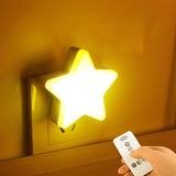 HULIANFU Star Shape Lamp LED Night Lights Bedside Wall Lamp Remote Sensor Control Cartoons Sleeping Light Nursery Children  Bedroom Lamp