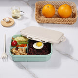 HULIANFU Wheat Straw Lunch Box Microwavable Tableware Students Adult Multi Grids Lunch Boxes Insulation Keep Fresh Leakproof Storage Box