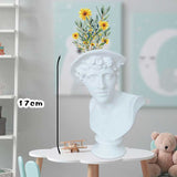 HULIANFU W&amp;G Nordic Vase Home Decor Vase Creative Human Head Portrait Flower Vases Room Decoration Resin David Flower Vase Room Decor