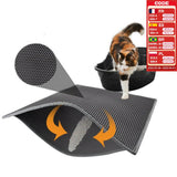 HULIANFU Pet Cat Litter Mat Waterproof EVA Double Layer Cat Litter Trapping Pet Litter Box Mat Clean Pad Products For Cats Accessories