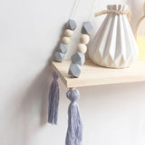 HULIANFU Nordic Nursery &amp; Kids Decor Tassels Storage Shelf Rack Wall Hanging Wood Toys Model Baby Kid Room Furnish Artic Home Decoration