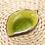 HULIANFU Japanese Leaf Ceramic Sauce Dish Kitchen Seasoning Plate Ice Cracked Glaze Sauce Small Dishes Fish Shaped Bowl For Kitchen