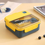 HULIANFU Lunch Box 2 Layers Grids Student Office Worker Microwave Hermetic Bento Box Outdoor Picnic Fruit Food Container with Fork Spoon
