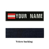 HULIANFU National Flag 10X2.5cm Embroidery Custom Name Text Patch Stripes Badge Iron On Or Sew On Or Velcros Patches For