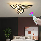 HULIANFU Modern LED Ceiling Lights Dimmable Bedroom Chandelier Lamp Flower-Shape Design With Remote Control Study Hotel Ceiling Lamps