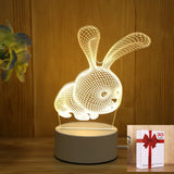 HULIANFU Romantic Love 3D Acrylic Led Lamp for Home Children Night Light Table Lamp Birthday Party Decor Valentine Day Bedside Lamp