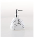 HULIANFU Wedding Set Marble Texture Ceramic Bathroom Accessories Set  Bathroom Kit Toothbrush Holder Soap Dispenser Bathroom Tray So
