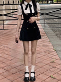 hulianfu hulianfu Sweet Mini Fake Two Dress Puff Sleeve Summer French Elegant Short Party Dress Woman Casual Korea Fashion Vintage Dress Slim