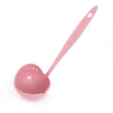 HULIANFU New Soup Spoon Long Handle Kitchen Strainer Solid Color Cooking Colander Kitchen Scoop Plastic Tableware Colander Hot