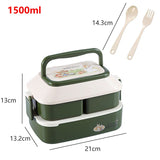 HULIANFU Kawaii Portable Lunch Box For Girls School Kids Plastic Picnic Bento Box Microwave Food Box With Compartments Storage Containers