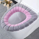 HULIANFU Winter Warmer Toilet Seat Cover Mat Bathroom Toilet Pad Cushion with Handle Thicker Soft Washable Closestool Warmer Accessories