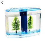 HULIANFU Multifunctional Acrylic Split Fish Tank Breed Box with LED Light Imitation Plant Fish Tank Acrylic Non-toxic Aquariums