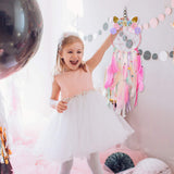 HULIANFU Unicorn Dream Catcher Boho Girls Kawaii Room Decor Christmas  Home Wall Pink Dreamcatcher Decoration Bedroom Nursery Baby Gift