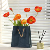 HULIANFU Nordic Creative Shopping Basket ceramic Vase Bag Decoration Simple Dried Flower Arrangement Vase Table Decoration