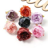 HULIANFU 2023 Silk Peony Artificial Flowers Head Pink Peonies Champagne Fake Flower For Home Wedding Decoration Accessories DIY Handmade Craft