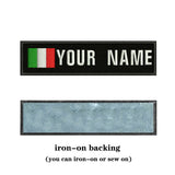 HULIANFU National Flag 10X2.5cm Embroidery Custom Name Text Patch Stripes Badge Iron On Or Sew On Or Velcros Patches For