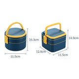 HULIANFU Thermal Lunch Box Portable Food Container With Spoon Microwave Vaccum Bowl Bento For Kids Picnic Insulated Lunch Box Three Layer