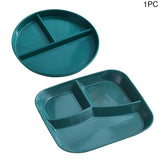 HULIANFU Portion Control Food Dish Home Kitchen For Adults Reusable PP Round Square Dinner Plate Diet Non Slip Dinnerware 3 Compartments