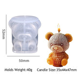 HULIANFU Sitting Position Toy Bear Silicone Candle Molds for Handmade Scented Candle Plaster Cute Bear Injection Mould Home Decor