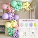 HULIANFU QIFU Macaron Balloons Garland Latex Ballons Arch Happy Birthday Party Decor Kids Adult Wedding Baloon Chain Baby Shower Balon