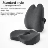 HULIANFU Memory Foam Lumbar Cushion Orthopedic Pillow Office Chair Cushion Support Waist Back Pillow Sets Car Seat Cushion Hips Massager