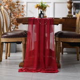HULIANFU Sheer Chiffon Luxury Solid Color Table Runner Rustic Boho Wedding Party Bridal Shower Birthday Home Christmas Decoration