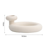 HULIANFU White Ceramic Vegetarian Candle Holder Figurines Nordic Modern Candlestick Ornament Home Interior Desktop Decoration