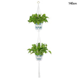 HULIANFU Macrame Handmade Plant Hanger Baskets Flower Pots Holder Balcony Hanging Decoration Knotted Lifting Rope Home Garden Supplies