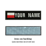 HULIANFU National Flag 10X2.5cm Embroidery Custom Name Text Patch Stripes Badge Iron On Or Sew On Or Velcros Patches For