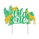 HULIANFU Wild Jungle Party Cake Topper Kids Happy Birthday  Animal Cake Flag Boy Birthday Party Decoration Children Forest Party Supplies