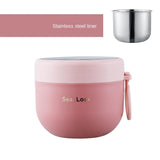 HULIANFU Mini Thermal Lunch Box Food Container with Spoon Stainless Steel Vaccum Cup Soup Cup Insulated Lunch Box taza desayuno portatil