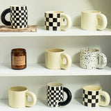 HULIANFU Korean Style Fatty Mug Design Splash Ink Ceramic Cup Spot Mugs Simple Coffee Mug Couple Cups  Coffee Mugs Tea Drinkware