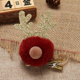 HULIANFU  1/2pcs Cute Deer Ear Hairpins Christmas Barrettes Hair Decorationd Beautiful Deer Antlers Hair Clips Hair Accessories Girls Gift