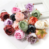 HULIANFU Silk Peony Artificial Flowers Head Pink Peonies Champagne Fake Flower For Home Wedding Decoration Accessories DIY Handmade Craft
